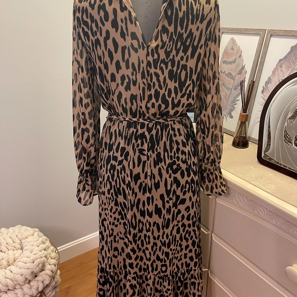 Leopard Print Maxi Dress - Brown/Black - Picture 4 of 6